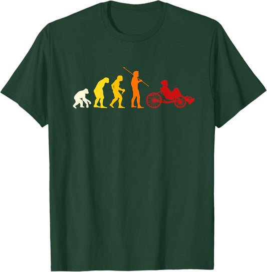 Great Recumbent Bike Evolution Design Cycling T-Shirt - T-Shirt | Forest