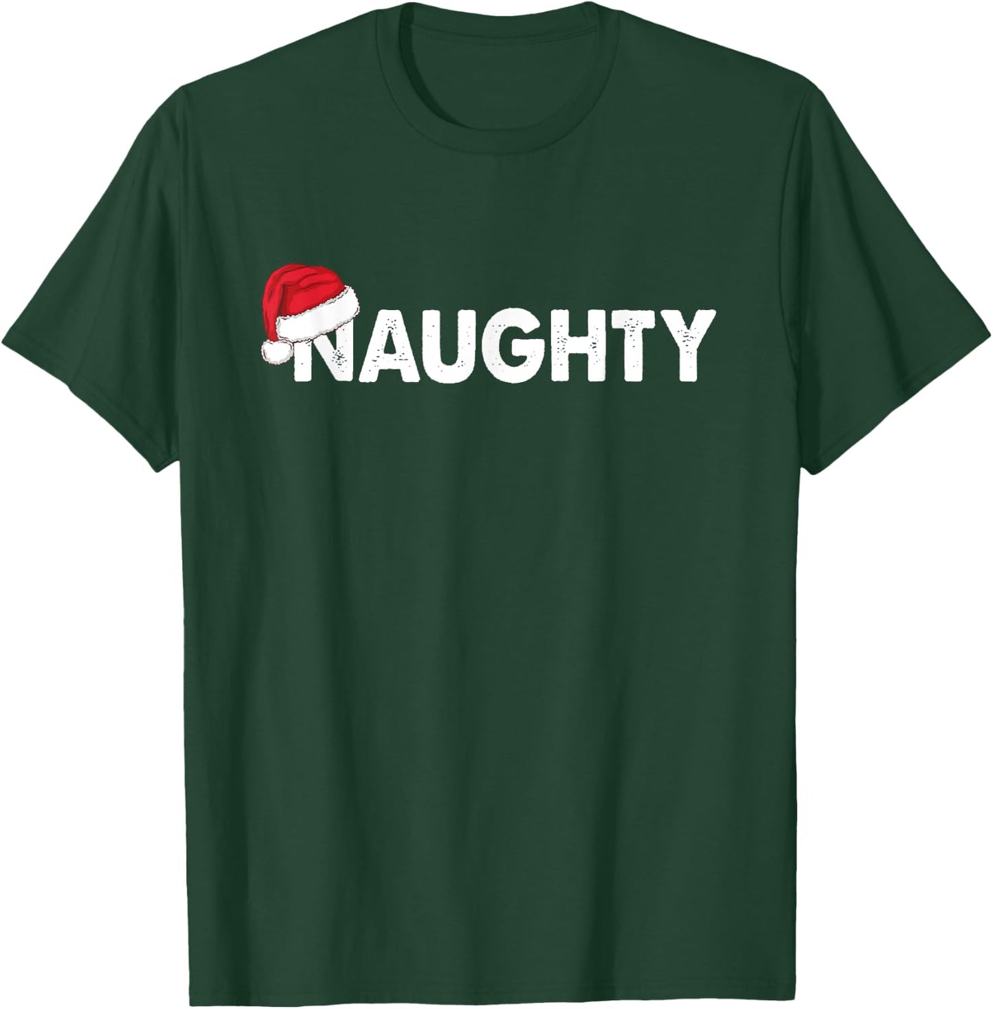 Couples Naughty or Nice Black Naughty or Nice Matching Christmas Couples - Small - -Adults T-Shirt - T-Shirt | Forest