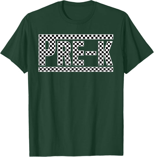 Checkered Pre-k Back to School Boy Girls Kids Teacher T-Shirt - T-Shirt | Forest