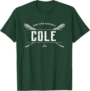 Vintage Baseball Bat Gameday Gerrit Cole New York MLBPA T-Shirt - T-Shirt | Forest