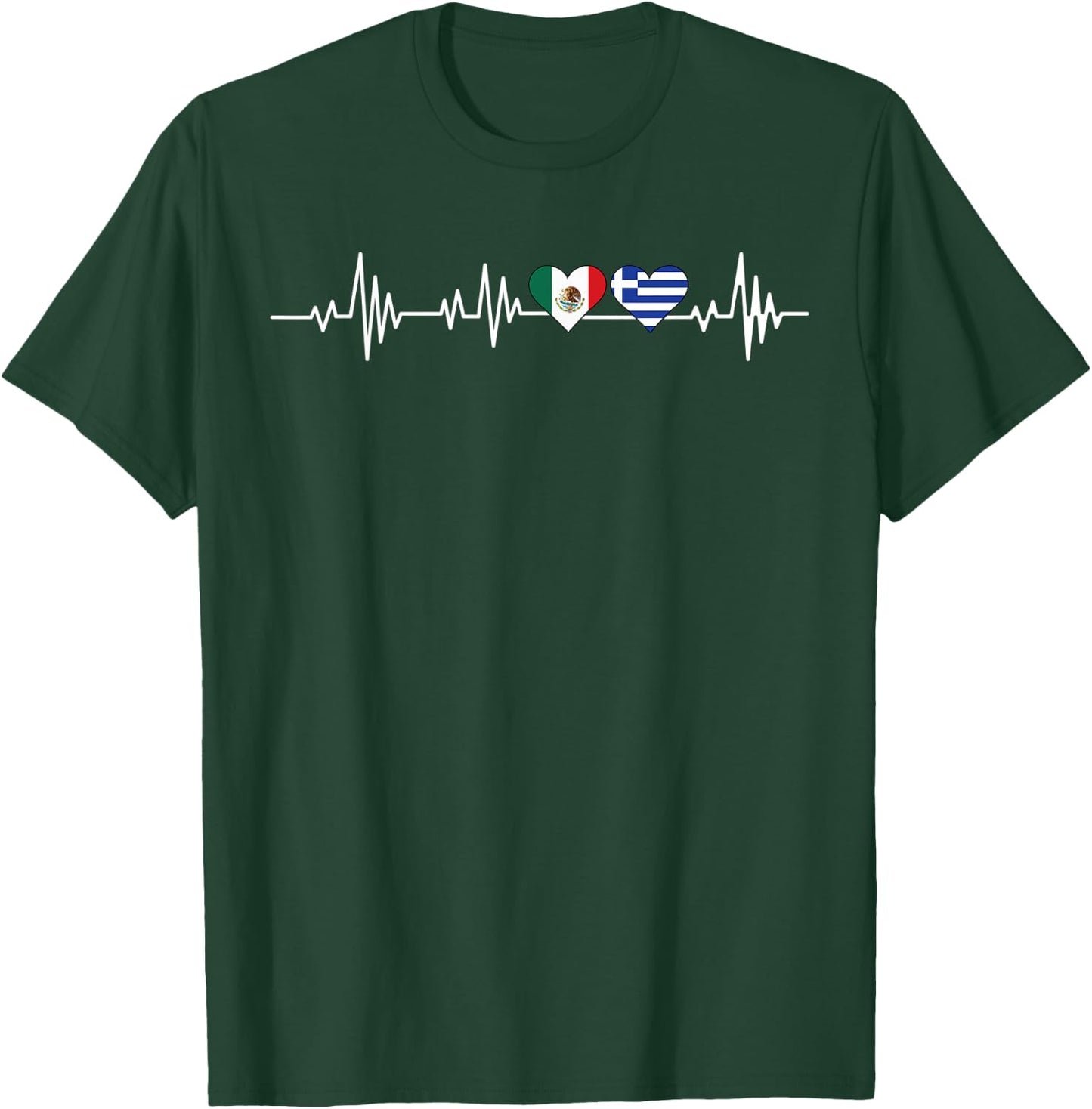 mexican and greek hearts Mexico Greece T-Shirt - T-Shirt | Forest