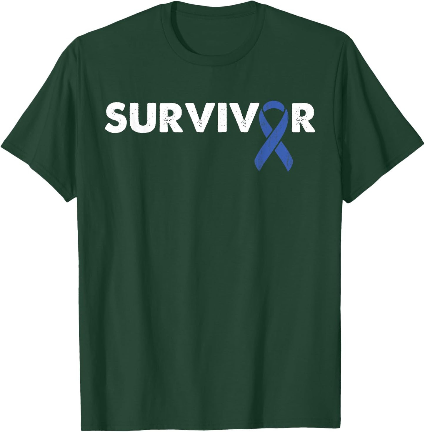 Survivor Support - Ribbon Rectal Cancer Awareness T-Shirt - T-Shirt | Forest