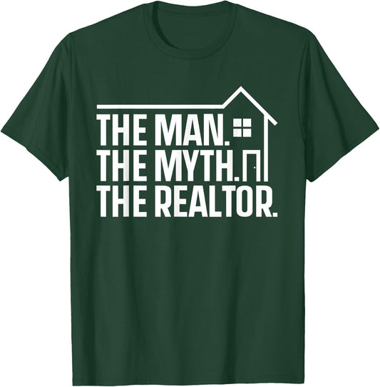 Funny Real Estate Design For Realtor Men Real Estate Agent T-Shirt - T-Shirt | Forest