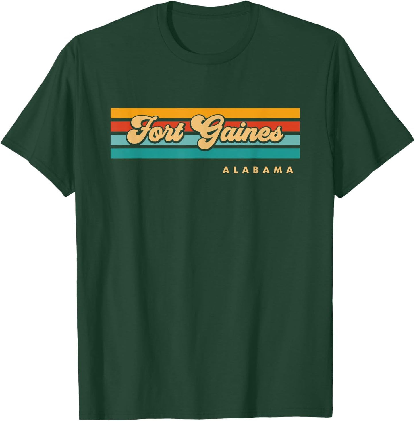 Vintage Sunset Stripes Fort Gaines, Alabama T-Shirt - T-Shirt | Forest