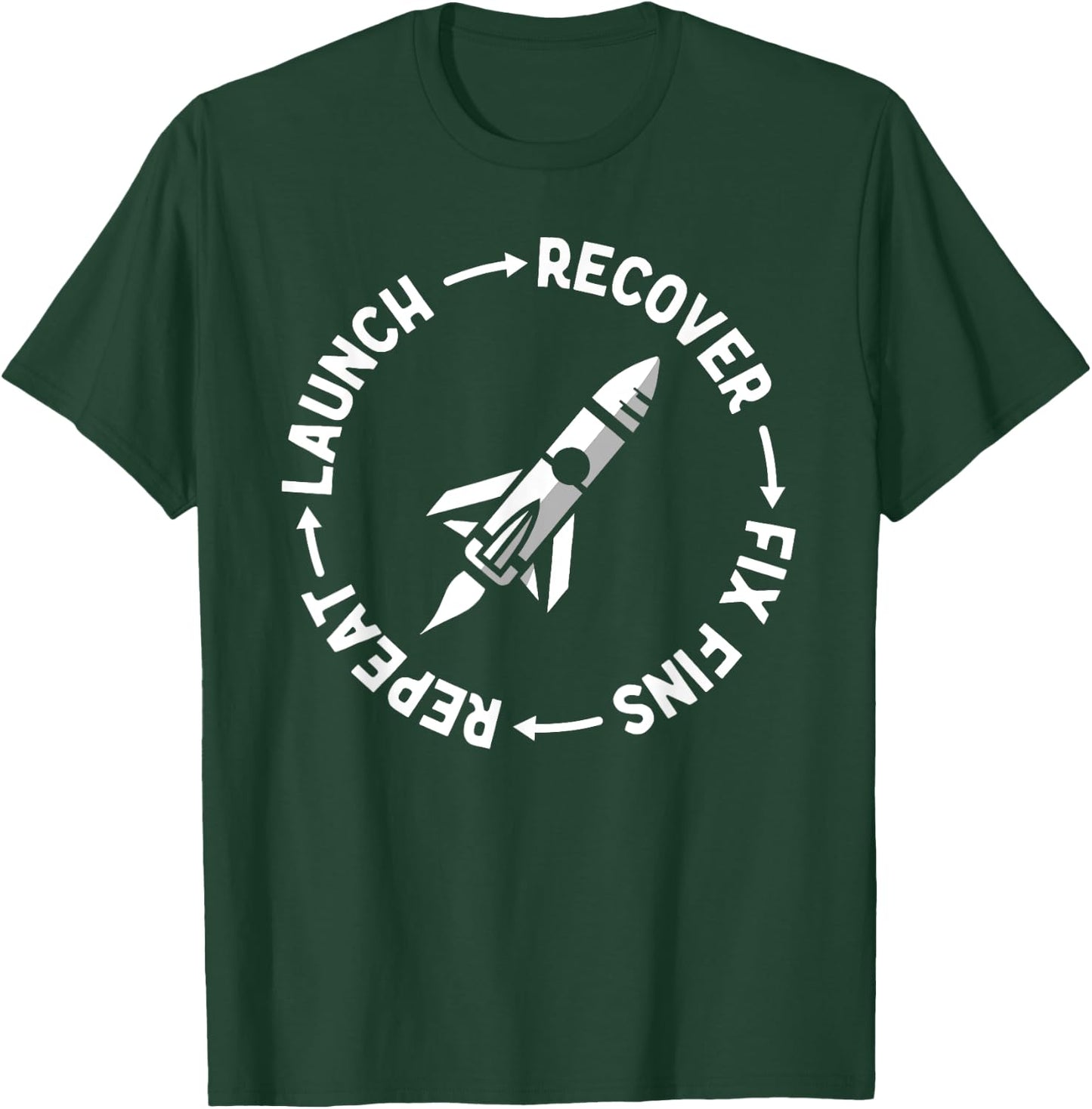 Model Rocket Rocketry Funny Launch and Crash T-Shirt - T-Shirt | Forest