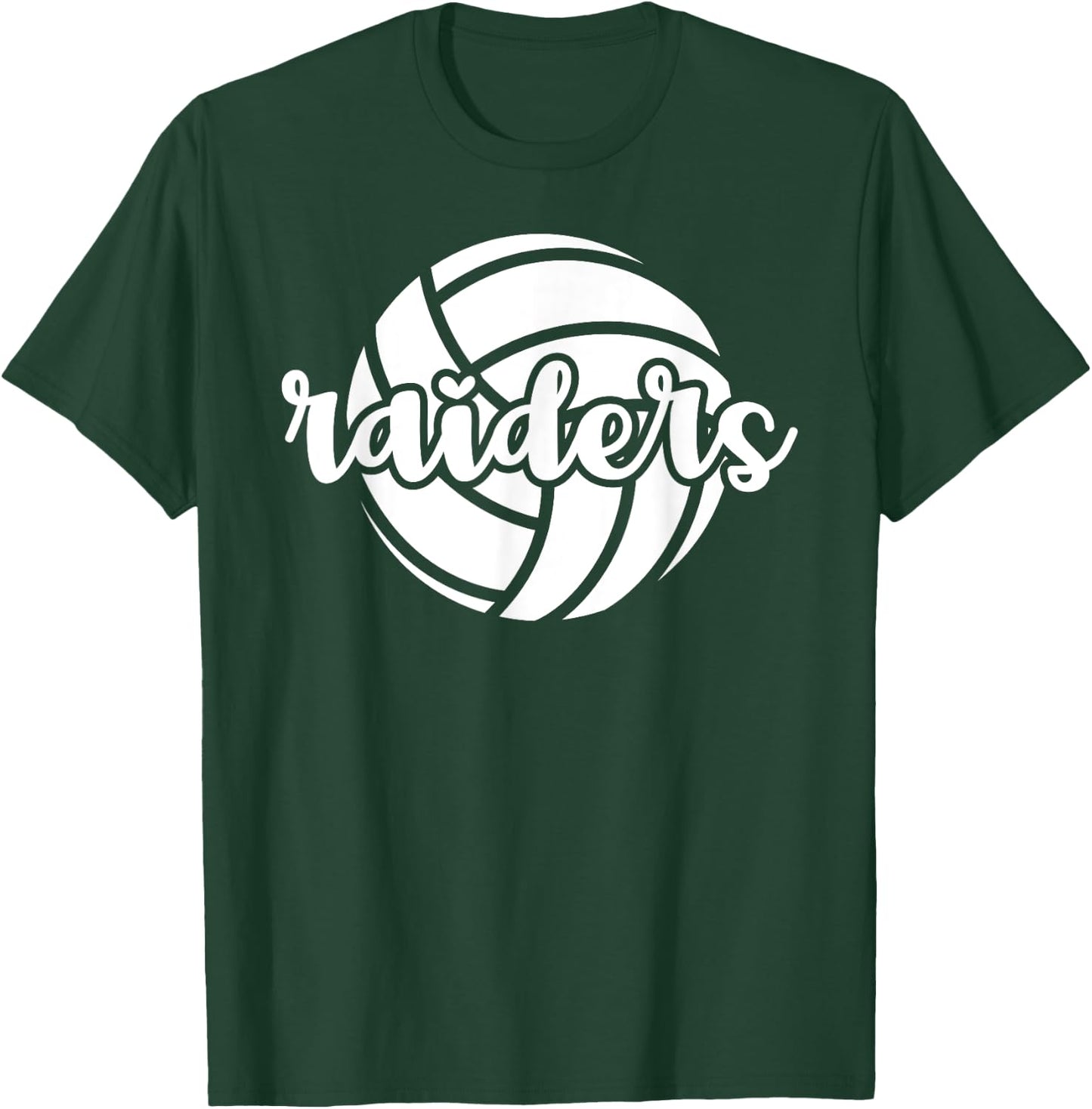 Raiders Volleyball Team Mascot School Spirit Game Night T-Shirt - T-Shirt | Forest