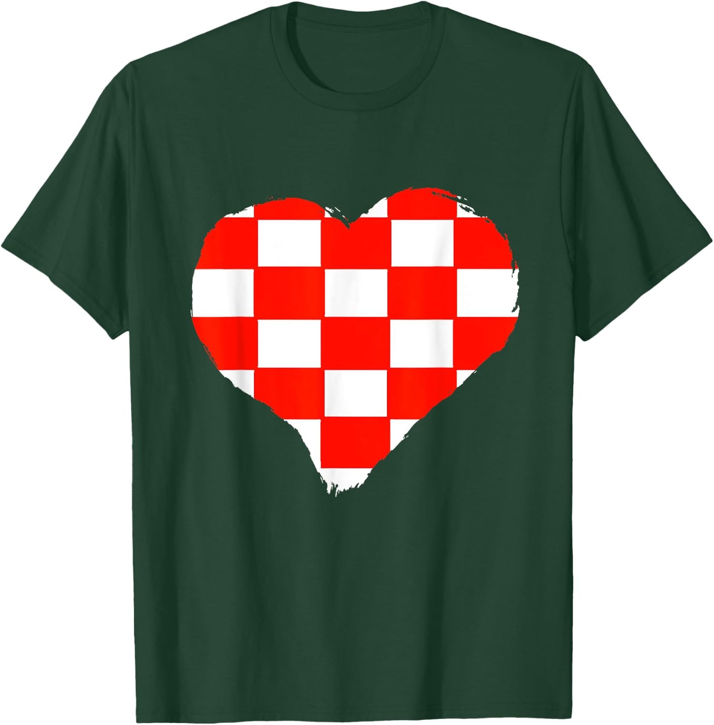 Croatia Heart Love Croatian Pride Croatian Flag Hrvatska T-Shirt - T-Shirt | Forest