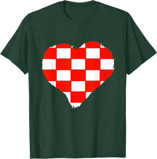 Croatia Heart Love Croatian Pride Croatian Flag Hrvatska T-Shirt - T-Shirt | Forest