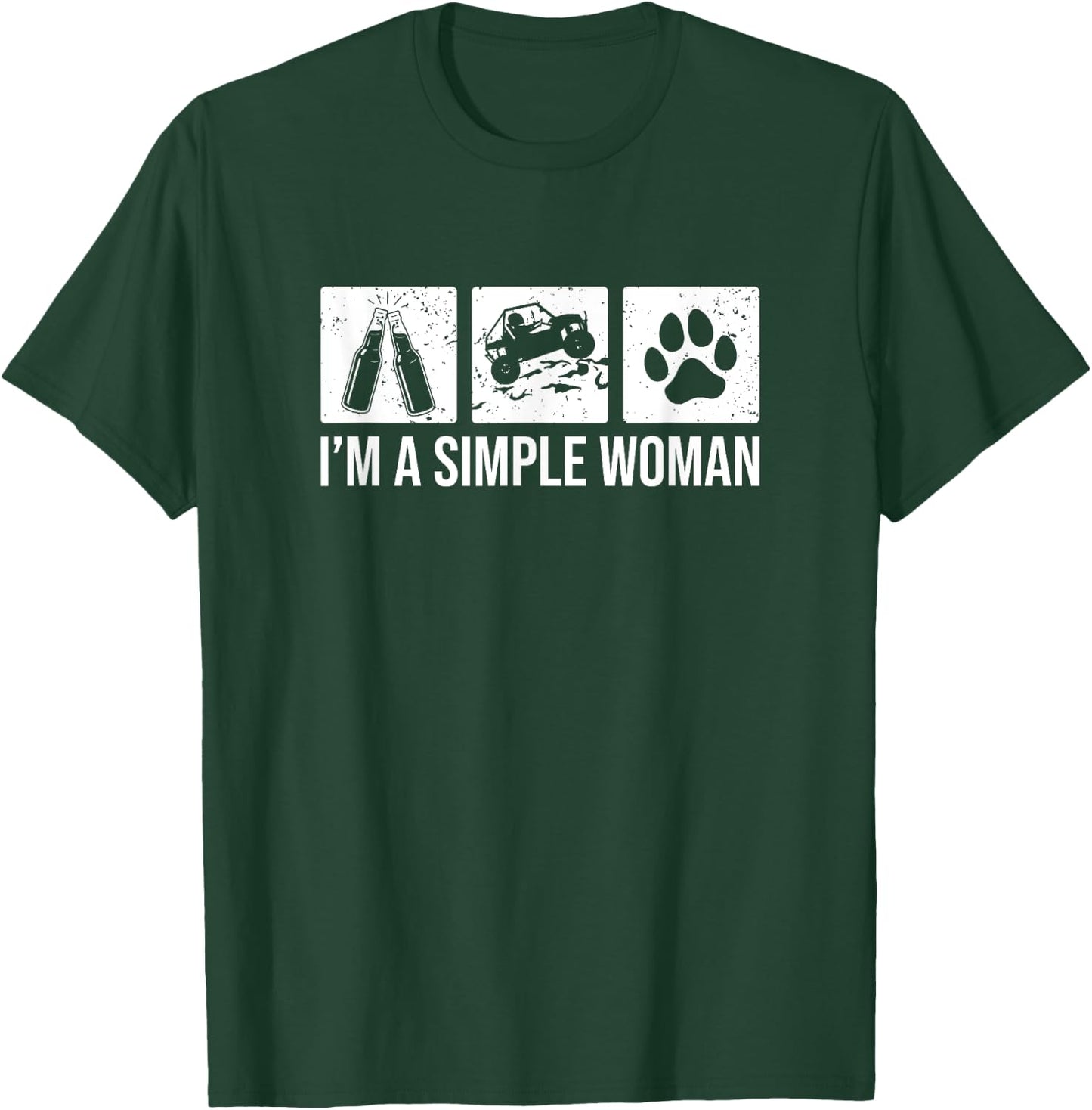 I'm A Simple Woman - Beer UTV & Dogs, SxS Side-By-Side T-Shirt - T-Shirt | Forest