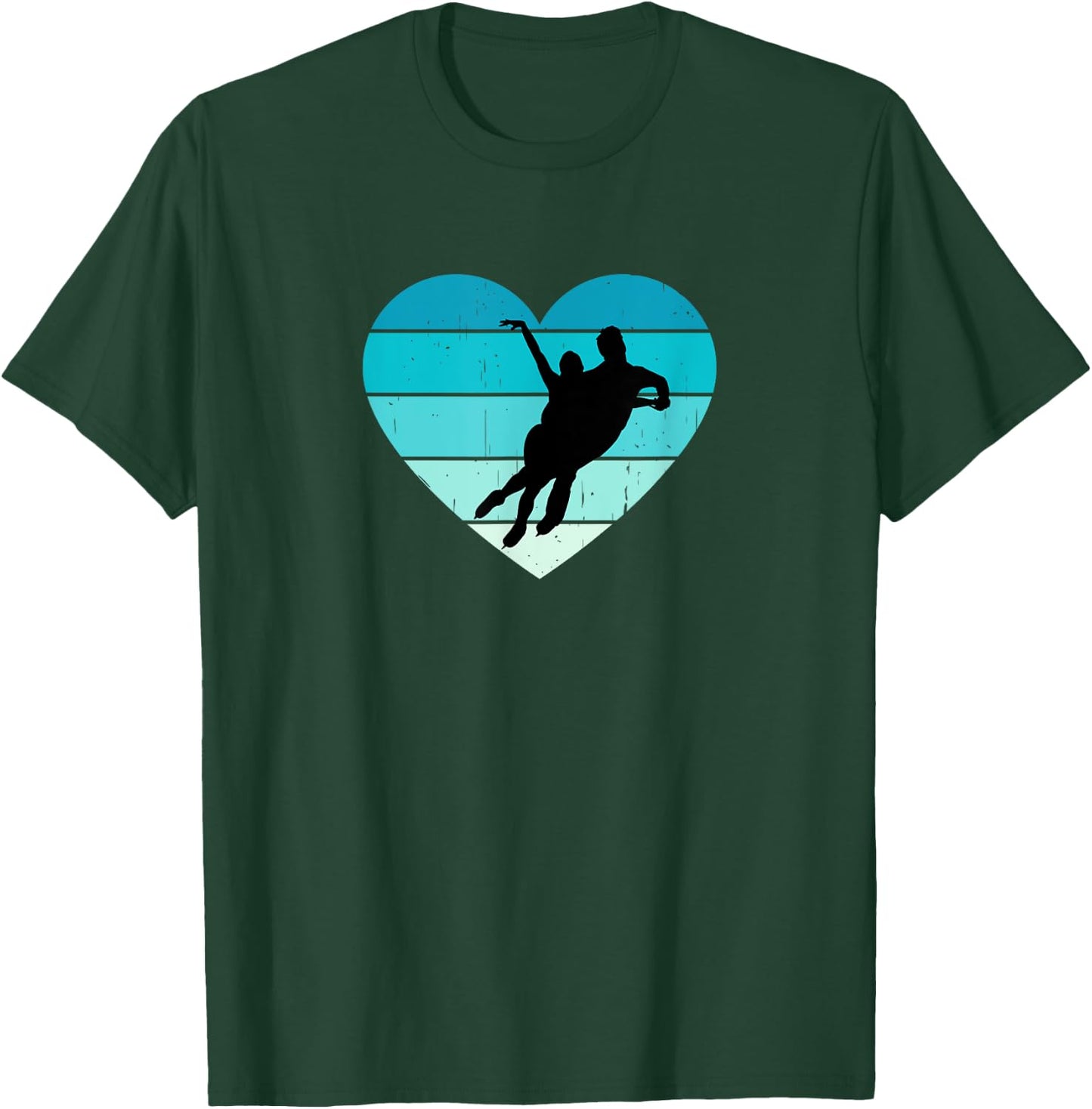 I Love Ice Dancing Winter Sports Ice Skates Figure Skating T-Shirt - T-Shirt | Forest