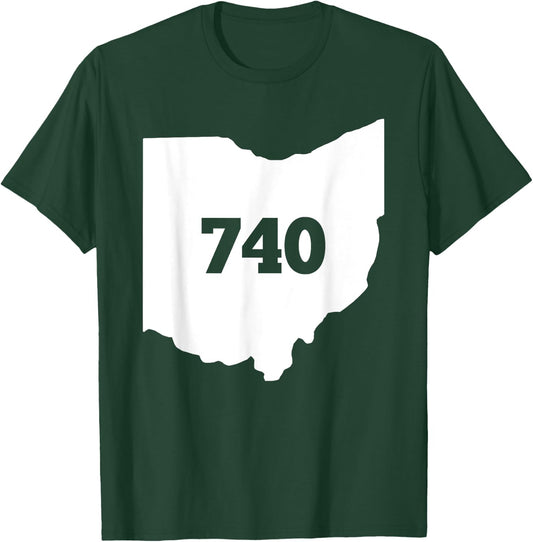 Ohio 740 Area Code T-Shirt - T-Shirt | Forest
