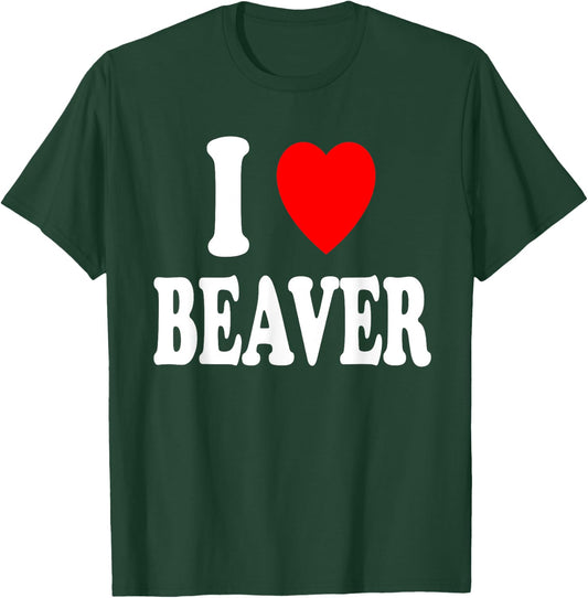 I Heart (Love) Beaver T-Shirt - T-Shirt | Forest