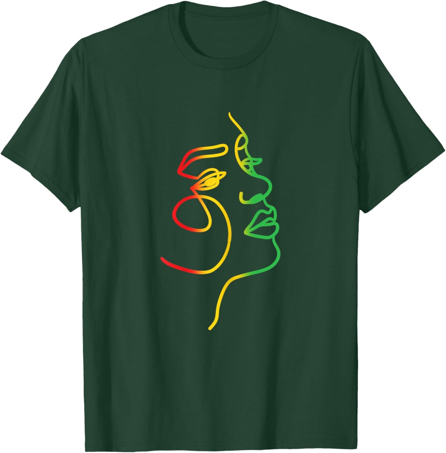 Face Abstract Juneteenth Art Back History Women African T-Shirt - T-Shirt | Forest