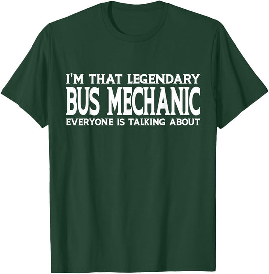 Bus Mechanic Job Title Employee Funny Worker Bus Mechanic T-Shirt - T-Shirt | Forest