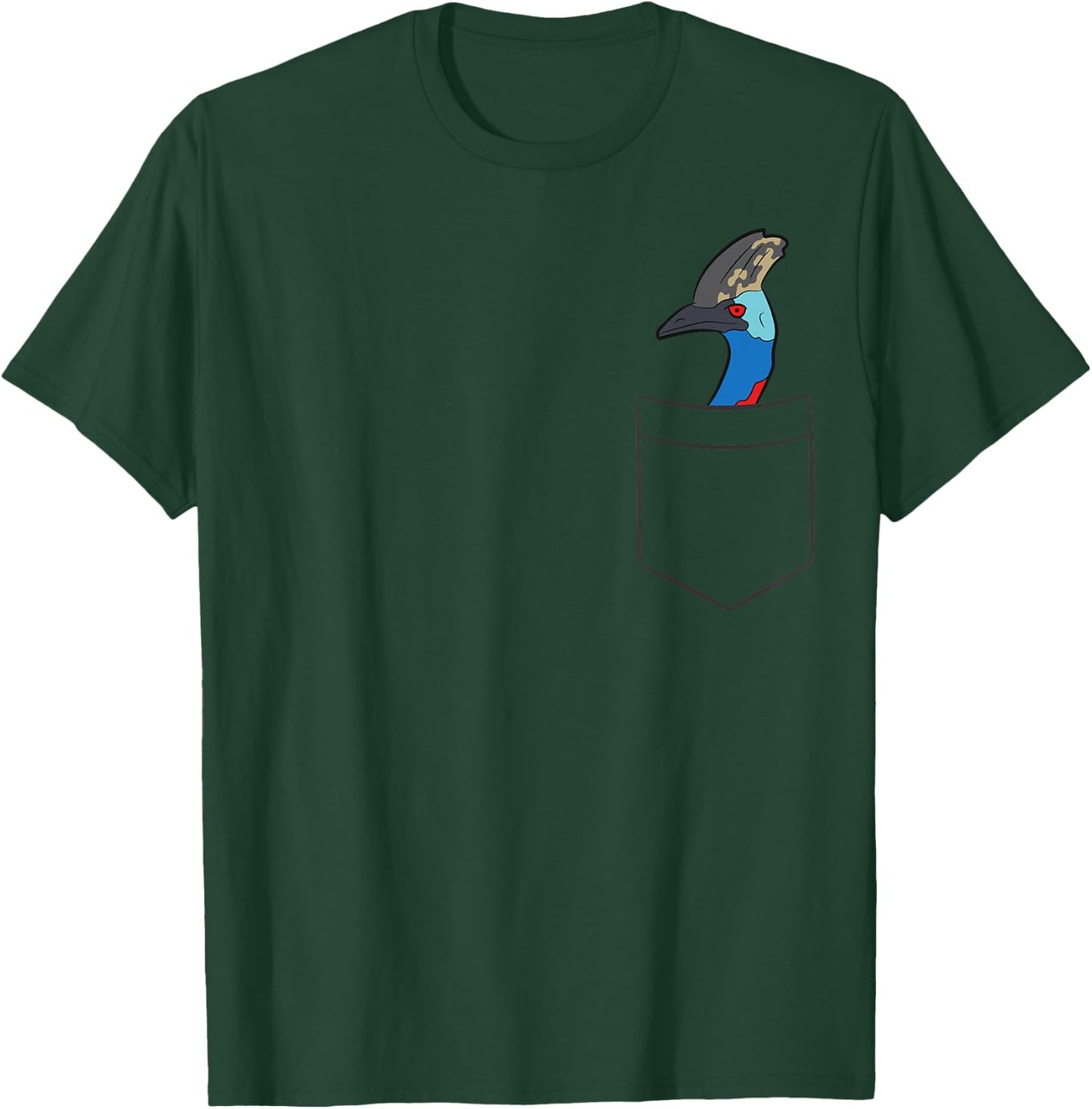 Cassowary In a Pocket Cute Pocket Cassowary Bird T-Shirt - T-Shirt | Forest