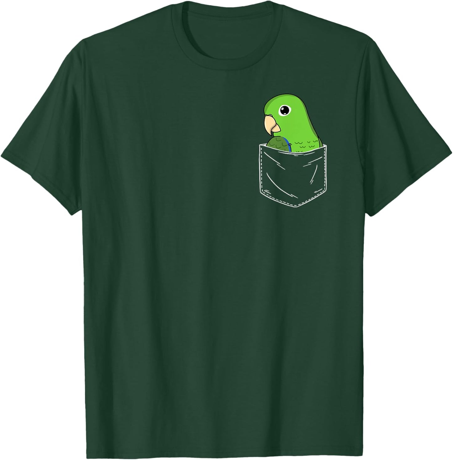 Cute Parrot In A Pocket I Green Parrotlet T-Shirt - T-Shirt | Forest