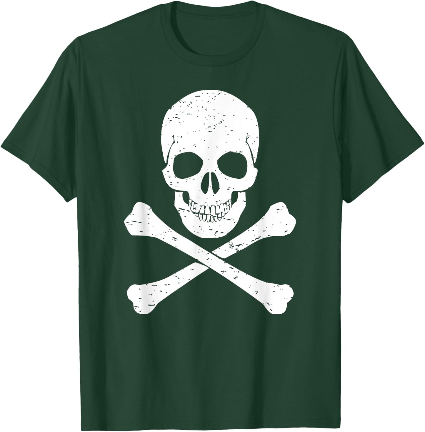 Skull & Cross Bones Vintage Pirate Halloween Lazy Costume T-Shirt - T-Shirt | Forest