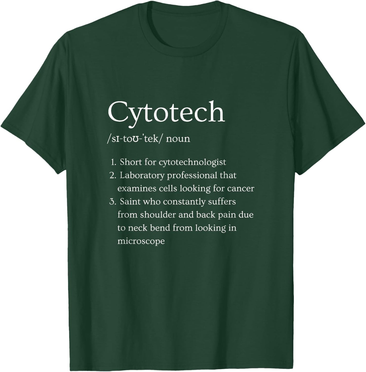 Cytotechnologist Funny Dictionary Definition Cytotech T-Shirt - T-Shirt | Forest