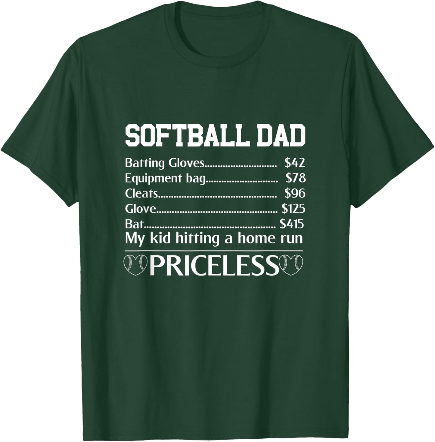 Softball Dad Fathers Day Funny Men Papa Softball Player T-Shirt - T-Shirt | Forest