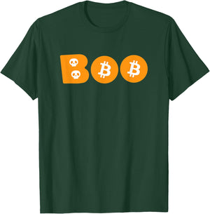 BOO Bitcoin Crypto Halloween Cryptocurrency Spooky BTC T-Shirt - T-Shirt | Forest