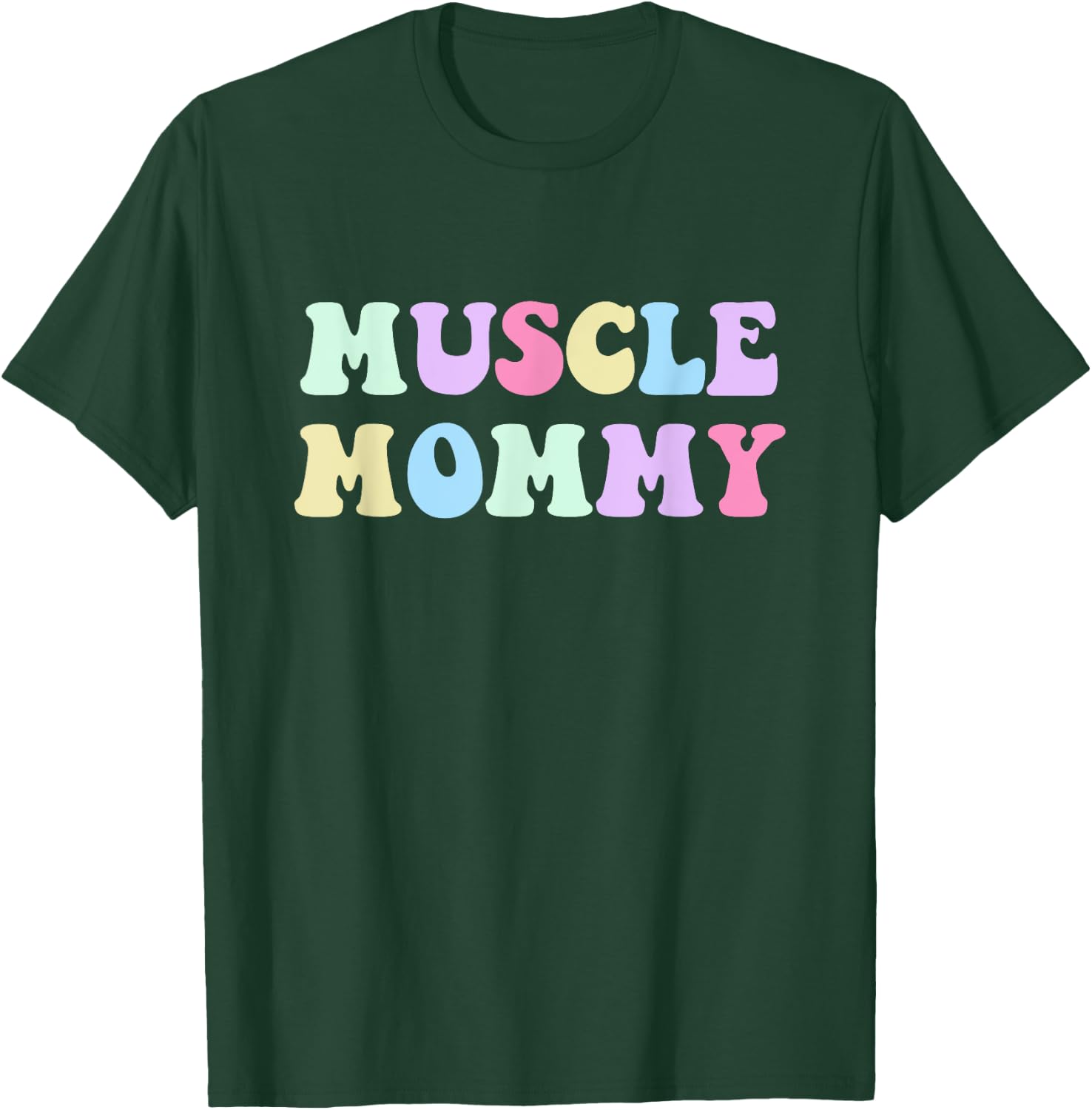 Muscle Mommy Retro Gym Mom Bodybuilder Weightlifting Fitness T-Shirt - T-Shirt | Forest