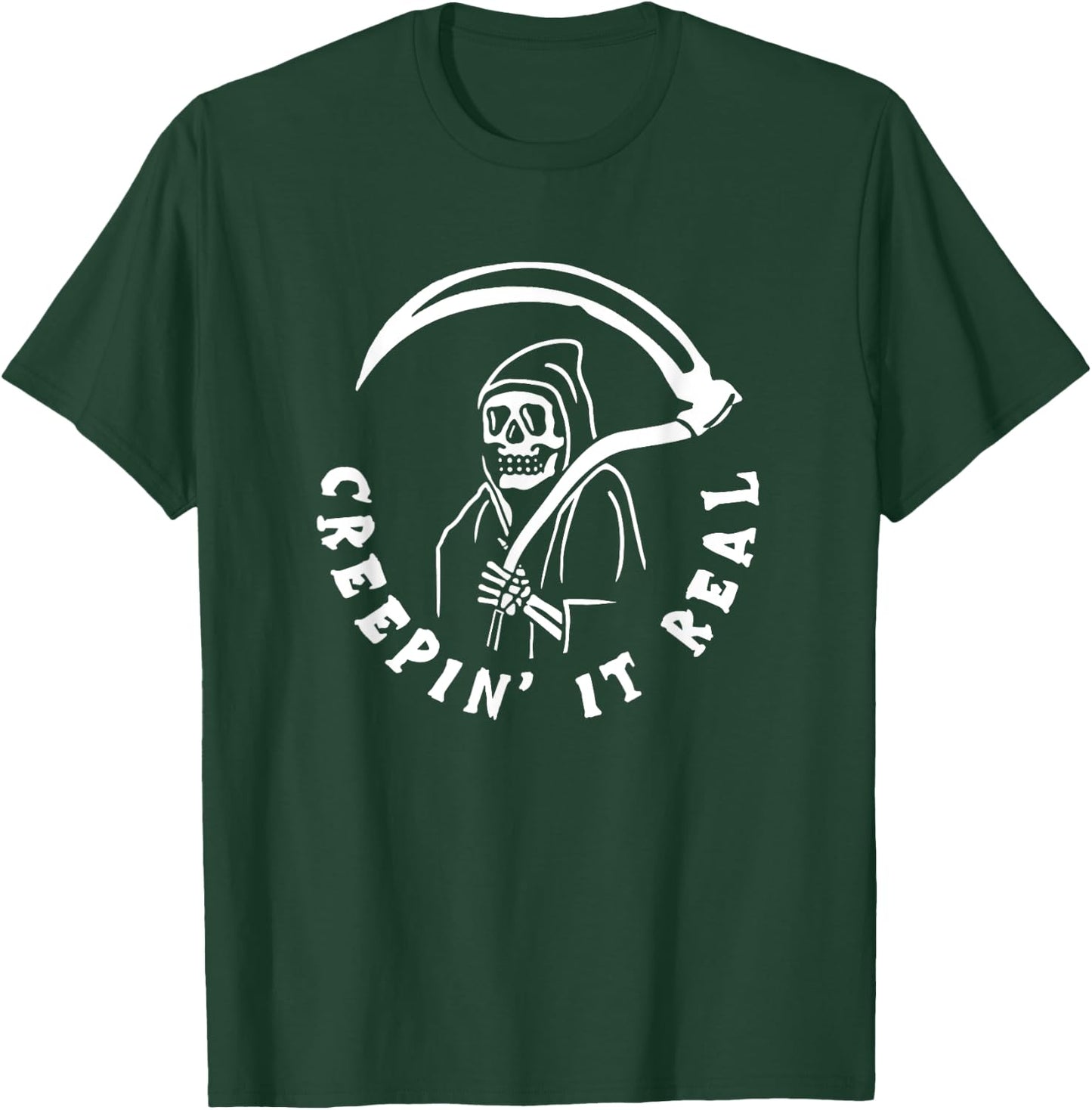 Creepin It Real Grim Reaper Halloween T-Shirt - T-Shirt | Forest