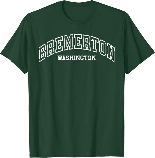 Bremerton Washington WA Vintage Throwback Classic Athletic T-Shirt - T-Shirt | Forest