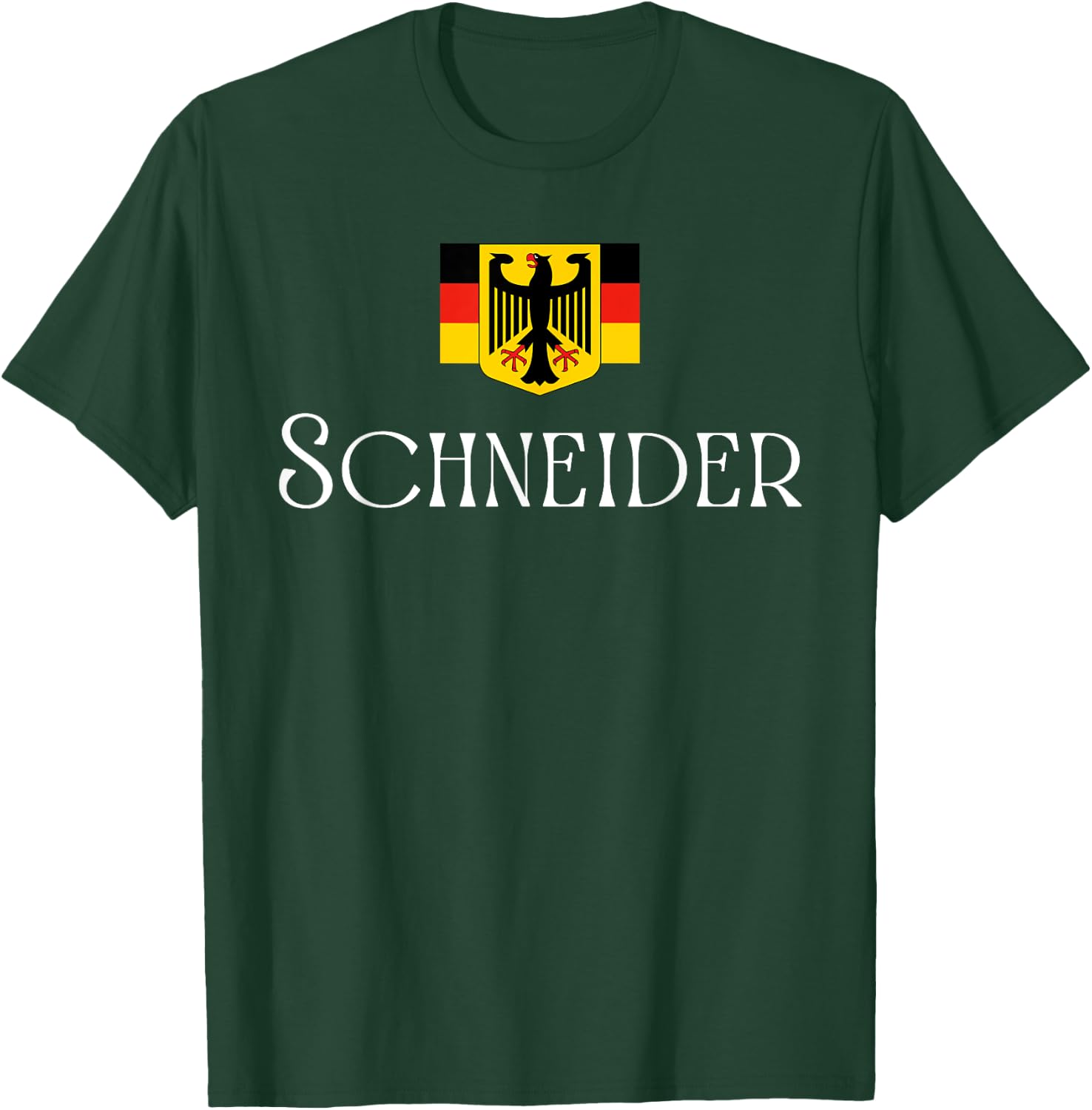 Schneider Surname German Family Name Heraldic Eagle Flag T-Shirt - T-Shirt | Forest