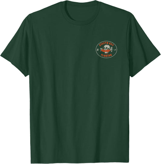 Siesta Key Florida FL Vintage Surf Beach Front & Back Men Women T-Shirt - T-Shirt | Forest