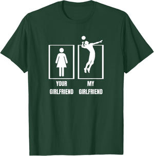 My Girlfriend Volleyball Player Proud Boyfriend Volleyball T-Shirt - T-Shirt | Forest