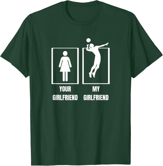 My Girlfriend Volleyball Player Proud Boyfriend Volleyball T-Shirt - T-Shirt | Forest