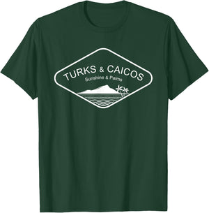 Turks and Caicos Sun Palm Trees Caribbean Surf Gift Souvenir Men Women T-Shirt - T-Shirt | Forest