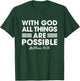 Vintage Retro by 4Do Limited Christian With God All Things Are Possible Matthew 19:26 Black Short Sleeve Modern Small T-Shirt - T-Shirt | Forest