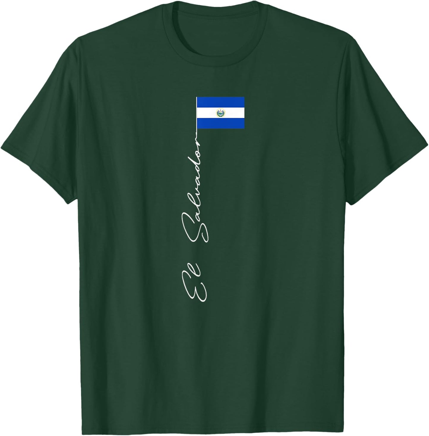 El Salvador Signature Flag Pole Patriotic El Salvador Flag T-Shirt - T-Shirt | Forest