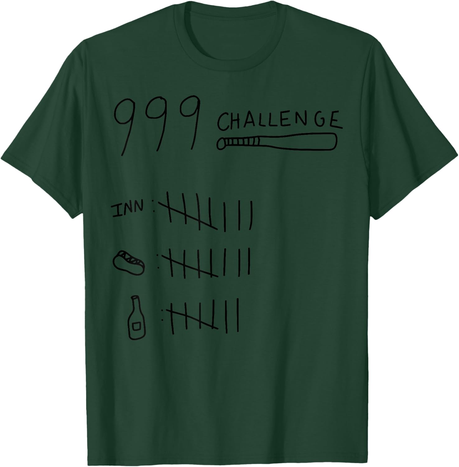 999 Challenge 9 Beers 9 Innings 9 Hotdogs T-Shirt - T-Shirt | Forest