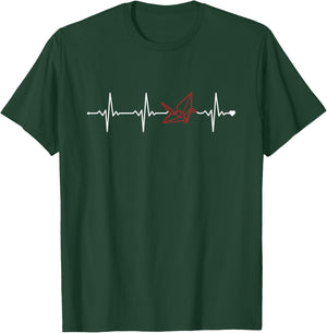 Origami Heartbeat Paper Crane Folding Owl Master Origami T-Shirt - T-Shirt | Forest