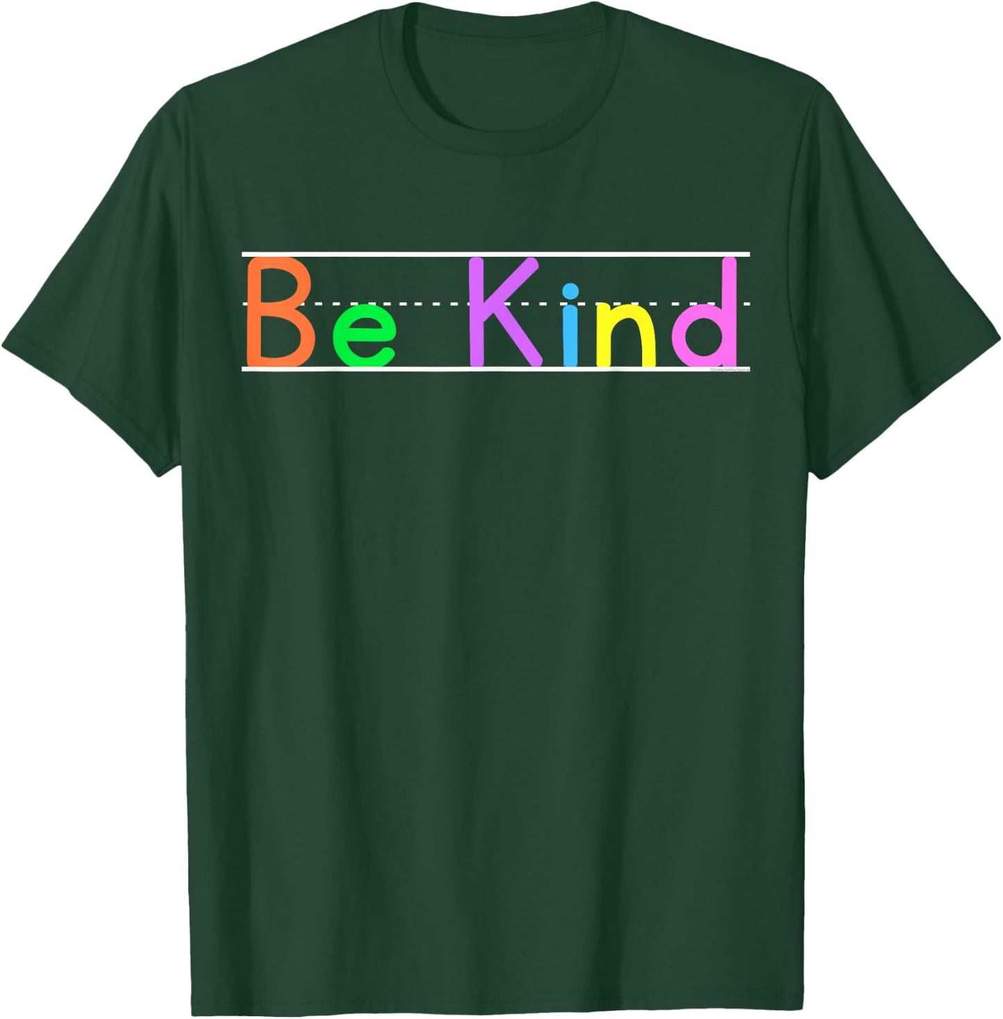 Colorful Be Kind Primary Style Boys Girls Teachers T-Shirt - T-Shirt | Forest