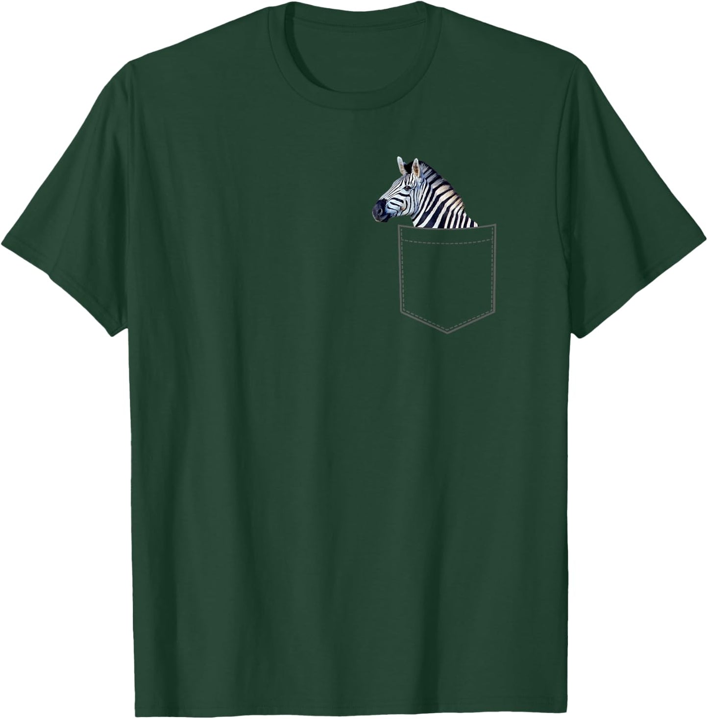 Cute Zebra Pocket Boys Girls Funny Animal Toddler T-Shirt - T-Shirt | Forest