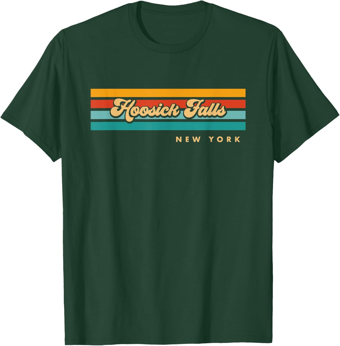 Vintage Sunset Stripes Hoosick Falls, New York T-Shirt - T-Shirt | Forest