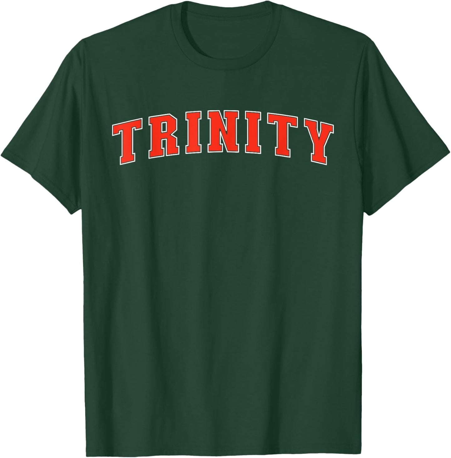 Trinity Texas TX College Style Red Text Trinity T-Shirt - T-Shirt | Forest