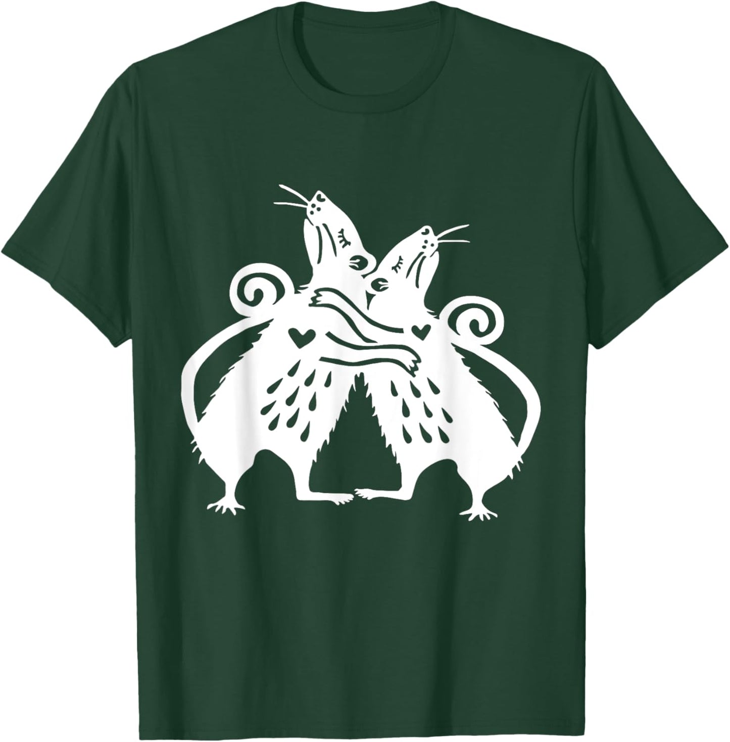 Cute Rats Hugging Rat Funny Mouse Lover Mice Kawaii Goth T-Shirt - T-Shirt | Forest