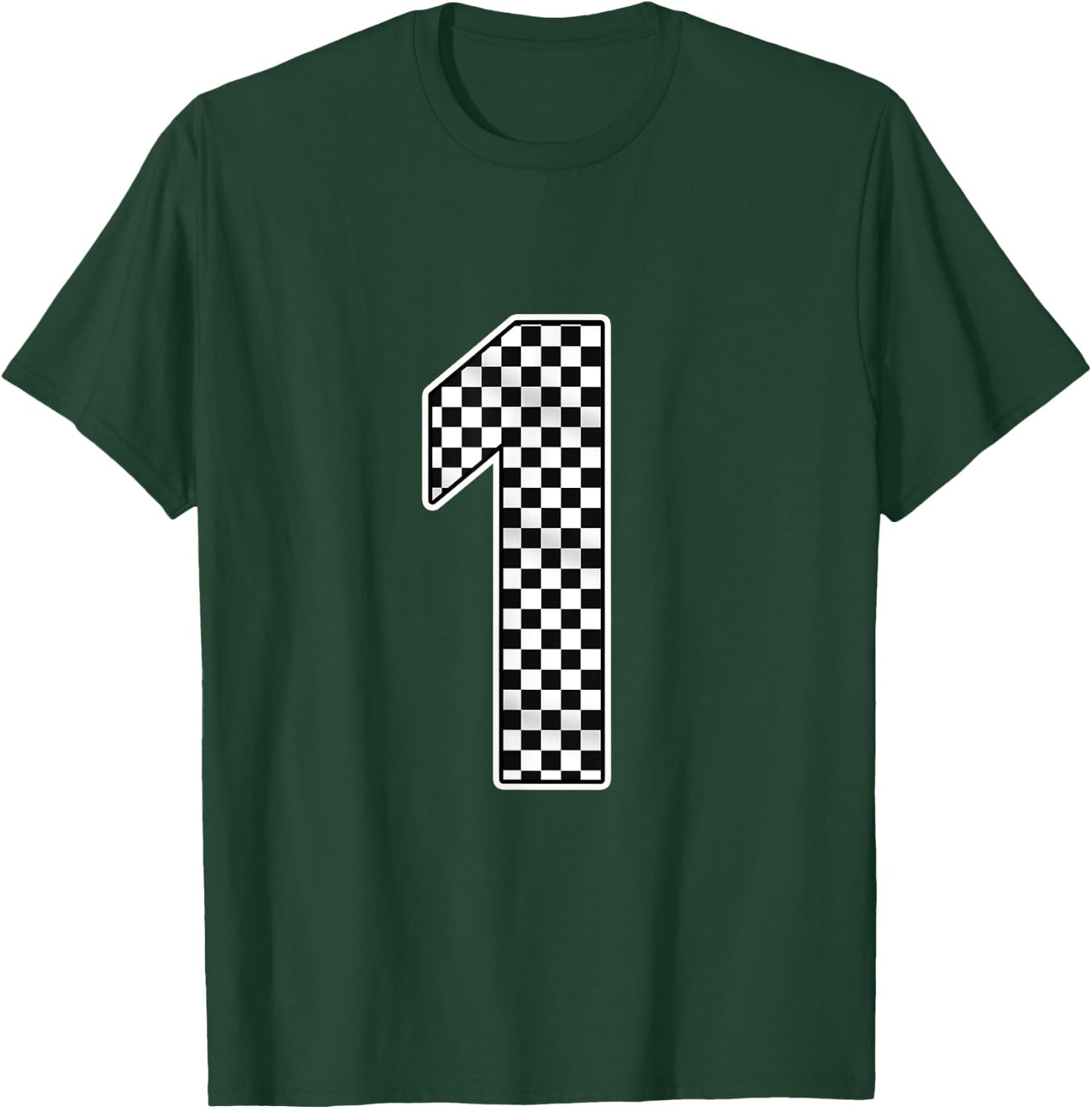 Pit Crew 1 Years Old Birthday | Racing Car for Girls Boys T-Shirt - T-Shirt | Forest