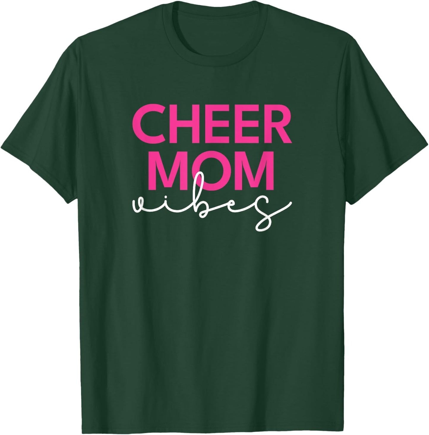 Cheer Mom Pink Vibes Cheerleading T-Shirt - T-Shirt | Forest