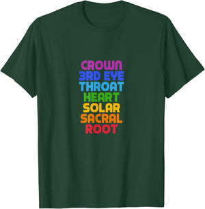 Crown 3rd Eye Throat Heart Solar Sacral Root - 7 Chakras T-Shirt - T-Shirt | Forest