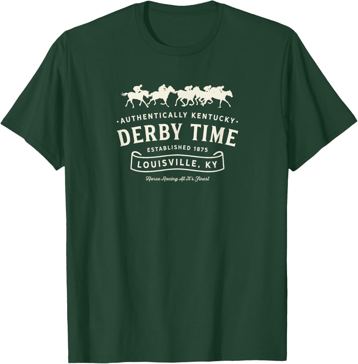 Derby Kentucky horse racing Vintage Graphic , , Black, Small, Short Sleeve, Classic Fit, Cotton Polyester Blend, Derby-themed T-Shirt - T-Shirt | Forest