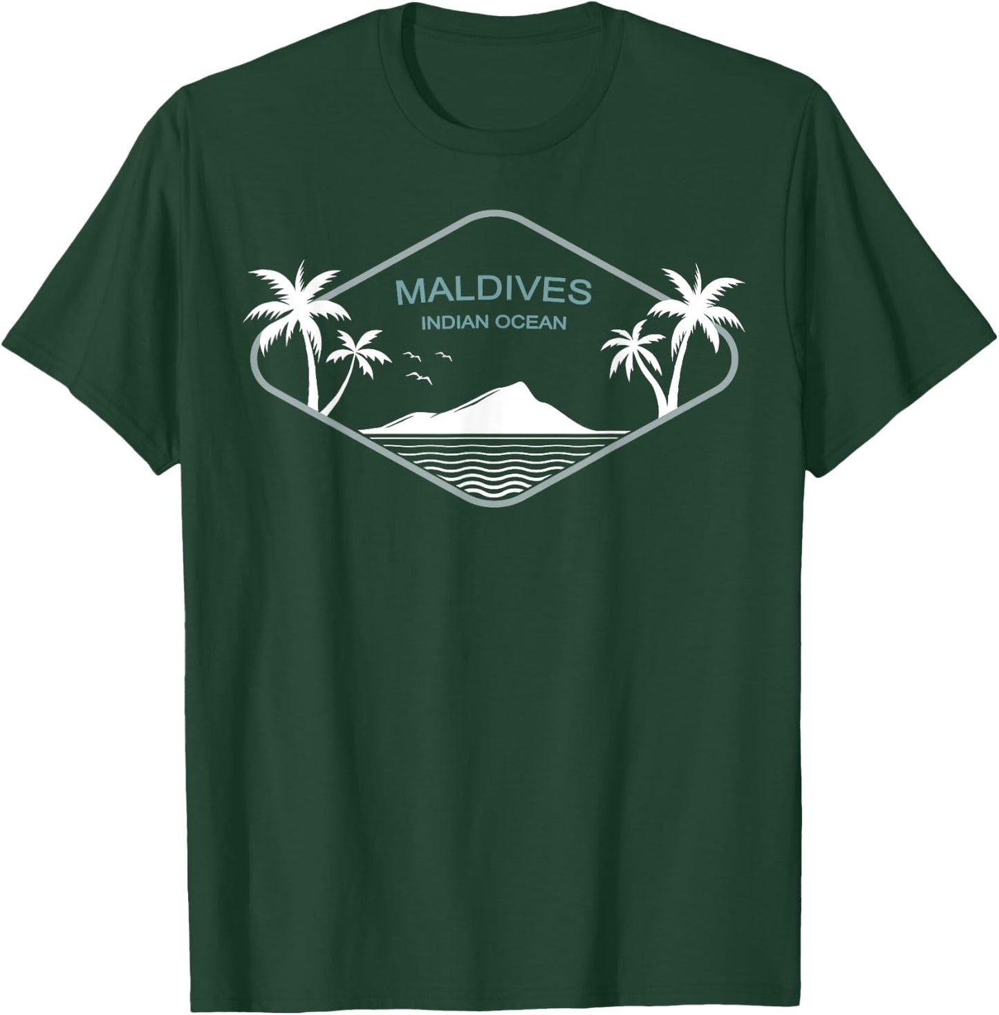 Maldives Indian Ocean Palm Trees Island Birds Gift Souvenir T-Shirt - T-Shirt | Forest