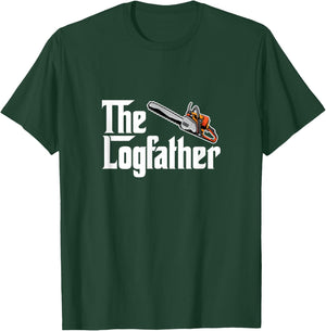 The Log Father Arborist Dad Chainsaw Tree Cutter Logger T-Shirt - T-Shirt | Forest