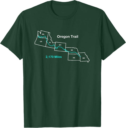 Route Map of The Oregon National Historic Trail T-Shirt - T-Shirt | Forest