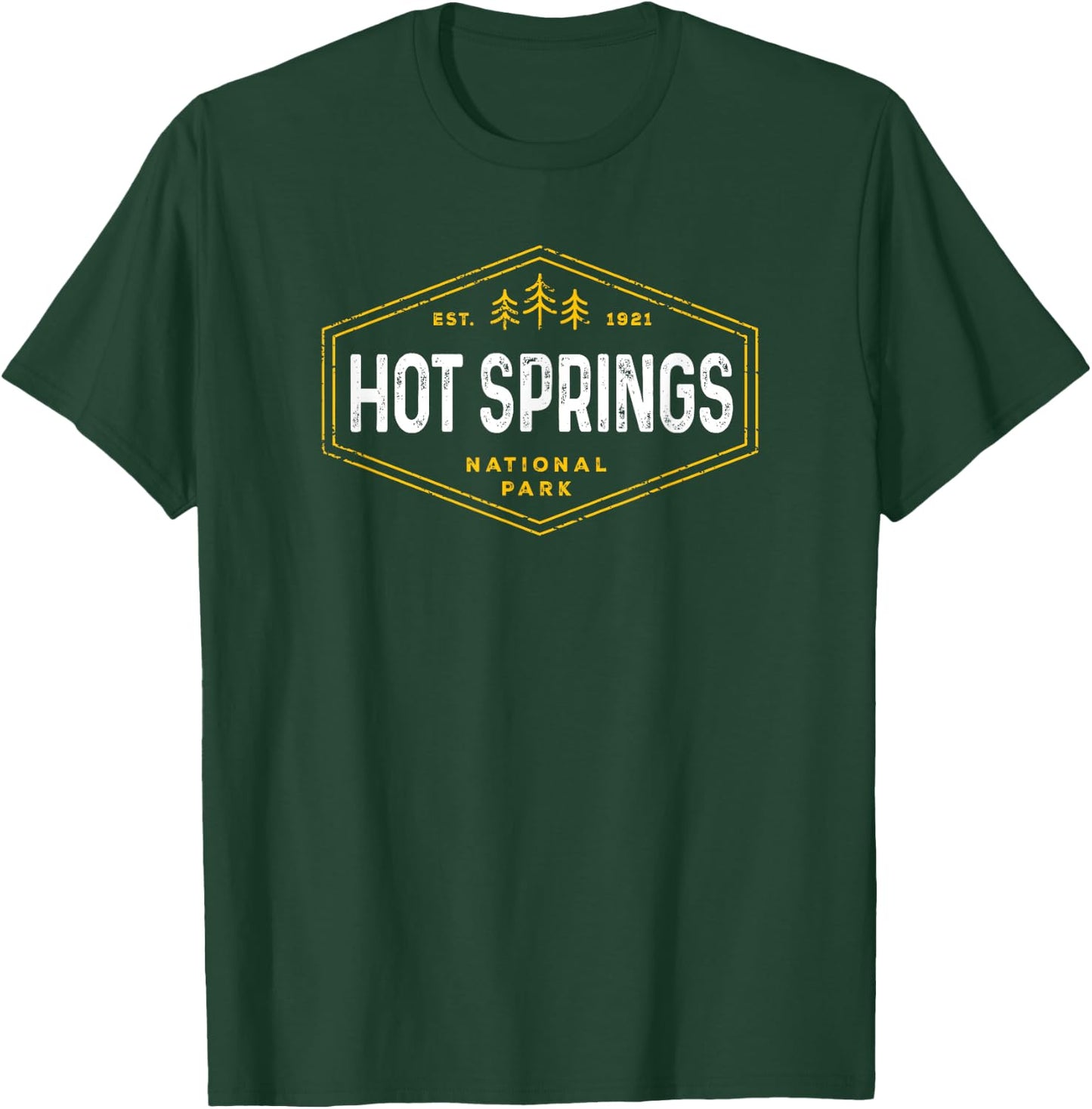 Hot Springs National Park Shirt Retro Tree Badge Hiking T-Shirt - T-Shirt | Forest