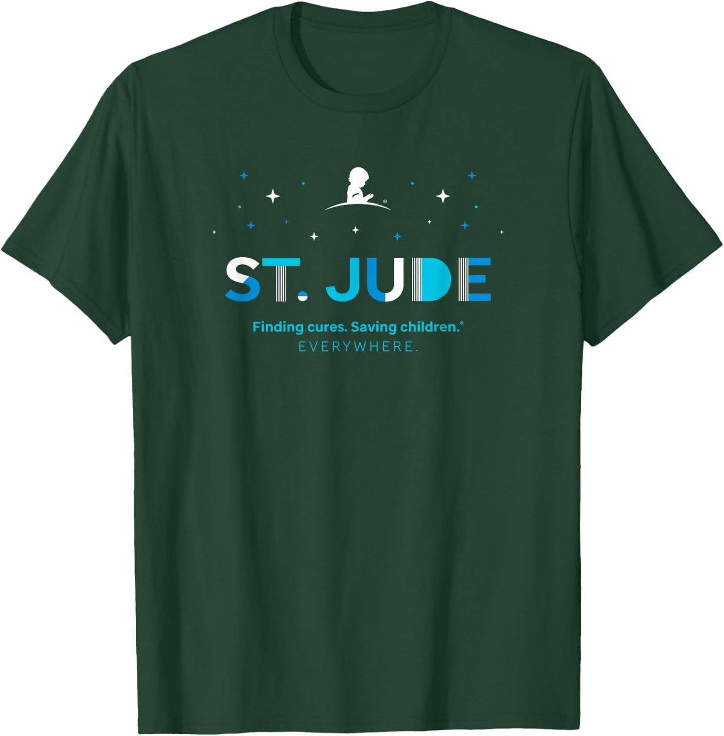 St. Jude "Finding Cures. Saving Children. EVERYWHERE" Block T-Shirt - T-Shirt | Forest